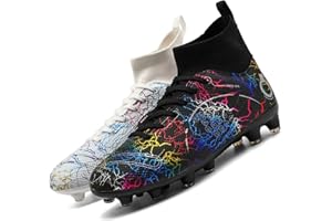 Dhinash Boys' Football Boots Kids Astro Turf Trainers Spikes Football Shoes Girls Cleats Soccer Shoes Junior Sports Outdoor Athletic Sneakers Unisex