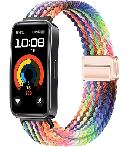 Bracelet De Rechange Pour Huawei Band 8 Et Band 9 - TPU Souple - Design Coloré Bleu/blanc - Installation Facile - 12