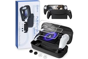 CoBak Accessories Bundle for PlayStation Portal - 1*Carrying Bag with 2*Screen Protector, 1*Grip Case, 4*Keycaps, Black