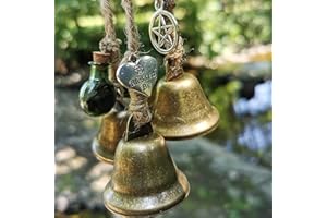 QIANDERER Witches Bells, Door Protection Charm, Boho Wind Chimes Hanging Ornaments for Porch, Garden, Window (65mm)