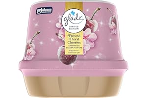 Glade Fragranced Bathroom Gel, Air Freshener and Discreet Odour Eliminator, Frosted Floral Cherries, 180g