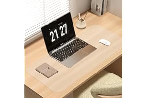 Farerkass Sottomano Scrivania, 80x40×0,12cm Sottomano Da Scrivania Trasparente, Proteggi Scrivania In Pvc, Tappetino Scrivania Grande Impermeabile Antiscivolo Con Bordi Rotondi Per Ufficio Casa (80cm)