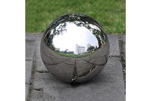 LuukUP 1pc sans Soudure Boule Creuse-Acier Inoxydable Poli Sphères Brillantes Lisse Creux Balles Globe-pour La Maison Ornement de Jardin Décoration (F?120mm)