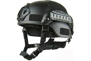 ROKFSCL Taktischer Helm, leichter Armee-Militär-Stil, Schnellhelm, SWAT-Kampf, für Outdoor-Airsoft, Paintball, CS-Spiel, CQB, Sicherheits-Kopfbedeckung (schwarz)