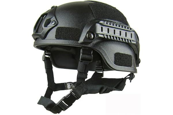 ROKFSCL Casque tactique militaire militaire léger casque rapide SWAT combat airsoft outdoor paintball cs games CQB casque de sécurité (noir)