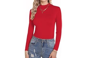 Aottori sous Vetement Thermique Femme Haut Thermique col Roulé Manches Longues Chauds sous-Vêtements Thermiques Léger sous Pull Thermique Haut T-Shirt Hiver Automne