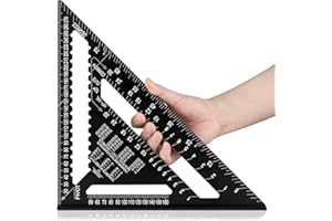 Beslands Transportador de ángulos de carpintero, métrico, regla triangular, 300 mm, cuadrado, alta precisión, herramienta de medición para carpintero