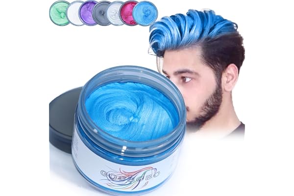 Coloration Temporaire Cheveux Cire de Couleur Cheveux Lavable pour Cosplay Halloween Fêtes Cire Colorante Cheveux