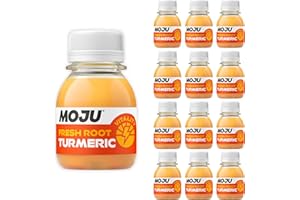 MOJU Turmeric Shots (12 x 60ml) | Pure Super Root Boost, Natural Ingredients, No Added Sugars or Sweeteners, Vegan