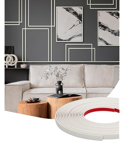Gudalea 10 M Di Finiture Dorate, Finiture Cromate Oro, Finiture Flessibili Dorate Lucide Per Pareti, Finiture Flessibili E Autoadesive Per Piastrelle, Specchi, Armadi (10 M X 8 Mm
