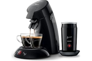 VERSUNI Philips Domestic Appliances Senseo Oryginalny ekspres do kawy ze spieniaczem do mleka – kawa Boost i technologia Crema Plus, czarny, (HD6553/65)