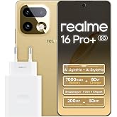realme 16 Pro+ 5G Smartphone 8GB+256GB, Gold | Battery 7000mAh, Quick Charge 80W, Display 6.8 inches, 144Hz, Camera 200MP, Qu