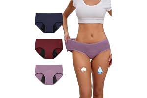INNERSY Menstruationstrosor för kvinnor, rikligt flöde, bomull, tvättbara, 3-pack, M