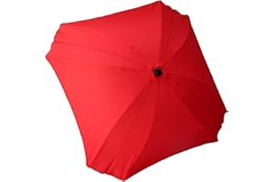 BABYS-DREAMS BAMBINIWELT Sonnenschirm für Kinderwagen ECKIG Ø74cm UV-Schutz50+ Schirm Sonnensegel Sonnenschutz (Rot) XX