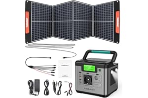 SWAREY Estación de Energía Portátil, 518Wh Generador Solar con Panel Solar de 100W, Salida de CA de 500W (Pico de 1000W), Puerto USB-C de 65W, Batería Externa para Camping Viajes Exterior RV Inicio