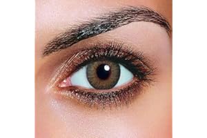 FRESHTONE Lente de contacto de color Chestnut Brown 3tons + Avizor Solution multifunción para lente 10 ml + Kit de almacenaje color aleatorio, caja incluye cortador y aplicador – 12 meses sin Correction