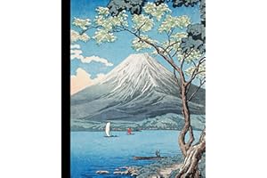 Hiroaki Takahashi print sailboats on the lake in front of Mt Fuji - composition notebook: For lovers of Japan who journal, take school or college ... or just like keeping track of great ideas.