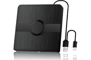 WBACON External Blu Ray Drive, USB 3.0 and Type-C Blu Ray Drive Portable Blu Ray DVD/CD/BD Player, 3D Optical Bluray Drive Compatible With Windows XP/7/8/10/11 Macos for Macbook Laptop Desktop