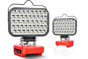 EDTRAN Akku Lampe Für Einhell Power X-Change 18V, 80W Kabellose Led Arbeitsleuchte, 8000LM Led Strahler Baustellen Lampe,Akku Scheinwerfer mit Typ C und USB-Aufladung（Keine Akku）