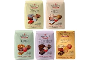 WRIGHTS BAKING Wright's Baking Cake Mix Selection Pack - Ginger, Carrot, Toffee, Chocolate Fudge & Orange (One of Each 500g Pack)