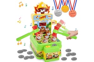 Ulikey Jouet De La Taupe, Hit Mole avec 2 Marteaux+12 Devises de Jeu, Mini Jeu d'arcade électronique, Interactif Marteler des Jouets, Jeux Montessori Jeu de la Taupe pour Les Tout-Petits de 3 à 6 Ans