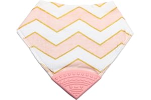 V&D HOME - Baby and Toddler Dribble Bib with Teether | 0-18 month Teething Bibs for Baby and Toddler | 100% BPA & Pthalate Free | Bandana bib with teether