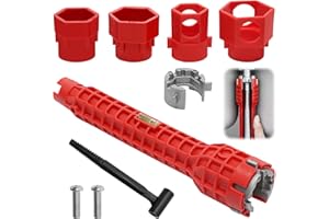 TENTHPEO 14 in 1 Faucet Wrench Tool, Multi-Functional Tap Spanner with Anti-Slip & Comfortable Grip, Plumbing Tool for Tight Spaces in Sink, Bathroom, Kitchen, Plumbing Repair