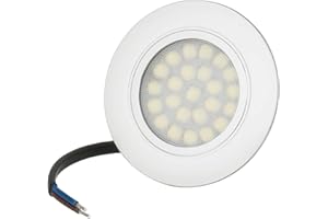 JUNGESLICHT Flache LED Möbeleinbauleuchte 4W 230V IP44 Lichtfarbe Warmweiß Vitrinenbeleuchtung, Schrankbeleuchtung,Einbaustrahler, Unterbauleuchten, Spot, Lampe