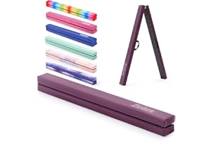 ZELUS Poutre de Gymnastique Pliable 240cm/270cm Poutre de Gym Pliante Poutre d'Équilibre Antidérapant Transportable pour Enfants Filles Gymnastes