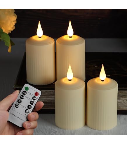 Auemaniliy LED-Kerze 2er Set Mit Fernbedienung & Timer – Batteriebetriebene Paraffin-Kerze, Flackernde Flamme, 180+ Std. Laufzeit, Warmweiß LED Kerzen Mit Fernbedienung Und Timer