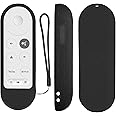 NC Protective Silicone Remote Case for Chromecast with Google TV 2020 Voice Remote Control, Skin-Friendly Protective Cover for 2020 Chromecast Voice Remote, Shockproof Washable Cover with Loop-Black