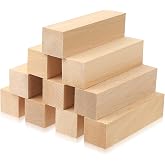10 Pcs Basswood Carving Blocks for Carving, Wood Blocks for Crafts, Basswood Dowels for DIY Beginners (10 x 2.5 x 2.5 cm)