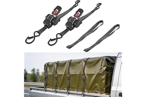 Cinghie a Cricchetto Automatiche, Set da 2 Cinghie di Fissaggio per Moto, 3,5 m x 25 mm, Portata 680 kg. Cinghia di Ancoraggio con Ganci a S per Camion, Auto, Rimorchi, Motociclette, Barche - 1