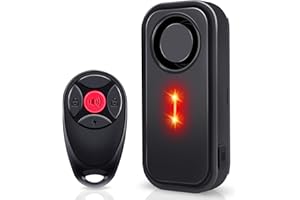 Cruxer Bike/Car Alarm with Red Flashing Light, Max 113dB Vibration Sensor Alarm, Wireless Remote Anti Theft Device, 7 Levels Sensitivity, IP66 Waterproof for Bike Car Motorcycle Scooter Ebike