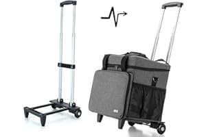 Luxja Overlock Trolley, Abnehmbarer Nähmaschinentrolley für Meiste Gängigen Haushaltsnähmaschinen, Overlock Koffer mit Abnehmbarem Trolley für Transport und Aufbewahrung