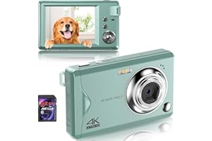 Fine Life Pro Digitalkamera 1080P FHD Fotoapparat 48MP Fotokamera Kompaktkamera mit 16X Digitalzoom LED Fill Light Bildstabilisierung Mini Selfie Kamera Tragbare mit 32GB Karte für Anfänger-Schwarz