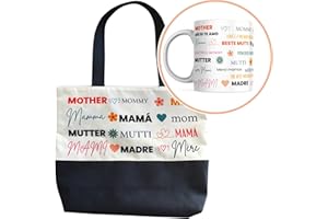 BY KROL STORE Regalo Madre Regalos originales para el cumpleaños de la madre Ideas para el Día de la Madre Regalos para Mamá Bolsos y Tazas Regalo Abuela Navidad