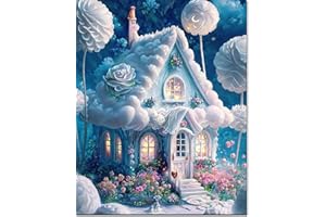 ARTOWN Peinture par Numéros pour Adulte,Peinture par Numéros pour Enfants,Activité Manuelle Adulte 40×50 cm-Maison de la Neige(sans Cadre)
