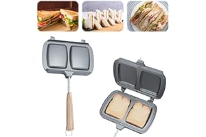 BestYiJo Sandwich Maker, Sandwich Toaster, Double-Sided Sandwich Baking Mould, Casserole, Sandwich Grill, Disassemble, Gas Stove, Breakfast, Sandwich Mold for Breakfast Pancakes, Omelettes
