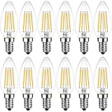 LVWIT Lampadine Filamento a LED con Attacco E14, Forma a Candela C35, 470Lm, 4W Equivalente a 40W, Luce Bianca Calda 2700K, N