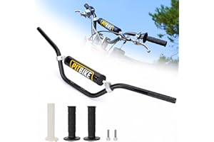 WEIYINGSI Motorcycle 7/8" 22MM Handlebar Handle Bar with Foam Pad and Grips Compatible with CRF YZF KXF KLX RMZ DRZ Pit Dirt Bike Motocross BLACK