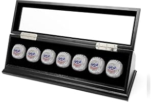 CHEZ MONETT Championship Ring Vitrine Big Ring Aufbewahrungsbox (Mattschwarz, 7 Fächer)