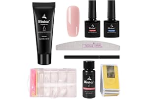 DEWEL Kit Unghie Gel Completo, Polygel per Unghie, Dual Form Kit, con 30ml Soluzione Scivolare 8ml Base e TopCoat, Lima per Unghie e Penna per Unghie