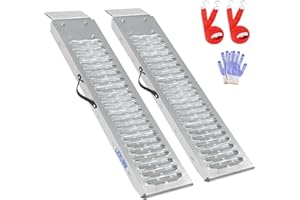 LIEKUMM - Juego de 2 rampas de acceso de acero, carga máxima: 440 kg, 100 cm, para remolque, coche, garaje, motocicleta eléctrica, ATV, taller, almacén, rampa de carga, moto