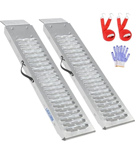 LARS360 Oprijplaat voor aanhanger, auto en motorfiets, rolstoelaccessoires, zwart, 160 cm