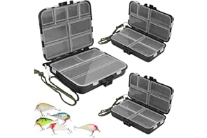 KOUHA 3 pcs Boite Peche Boîte de Pêche à Double Couche Boite Leurre Peche Transparent avec Dragonne pour Appâts Durs Wobbler Rangement des Leurres Accessoires