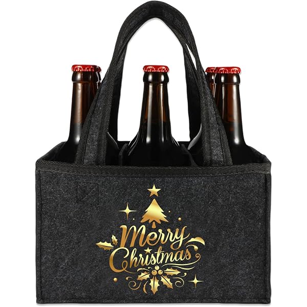 Borsa Porta Birra In Feltro Per 6 Bottiglie – Regalo Divertente Con Apribottiglie E Scritta 