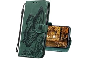 MRSTER Funda para Xiaomi Redmi 9T, Relieve Carcasa Cubierta la Tapa magnética Protector de Billetera Cuero PU Carcasa para Xiaomi Redmi 9T / Xiaomi Poco M3. CY2 Butterfly Green