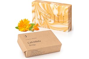 lubiu Savon Calendula - 100g Savon Naturel Bio et Savon Artisanal - Délicat Savon Solide Corps, Savon Main, Savon Visage et Savon Bebe - Savon Parfumé