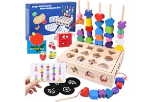 TEGOVE Jeux Montessori Enfant,4 en 1 Empilable y Enfiler Jouet,Jeux Montessori 2 3 4 Ans,Jouets Montessori à Empiler et de Tri 1 2 3 Ans,Jouet Enfant Cadeau Fille Garcon 2 3 4 5 Ans